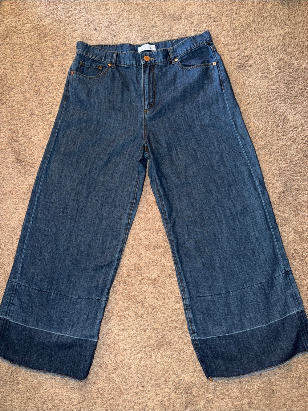 LOFT wide leg crop linen blend pants/jeans size 29/8